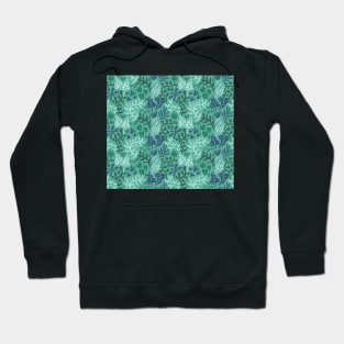 Green and mint, leaves and plants Hoodie